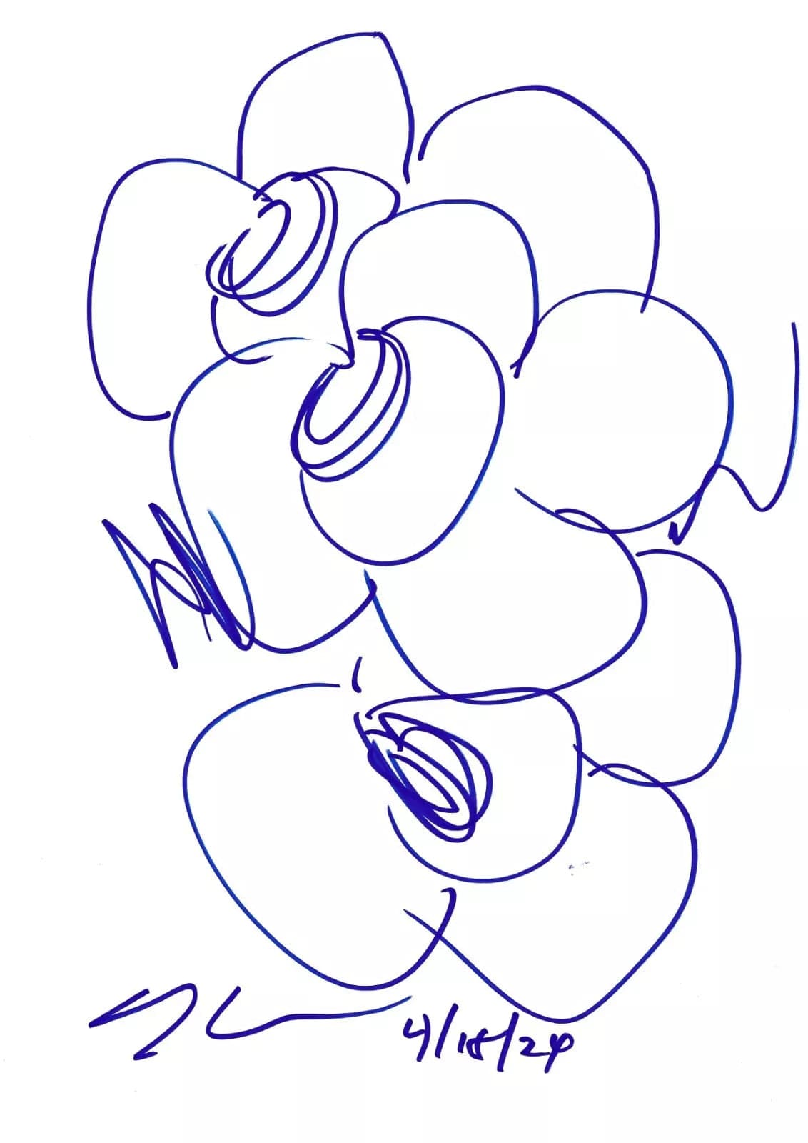 Jeff Koons Autographed Artwork Sketch - Unique Original