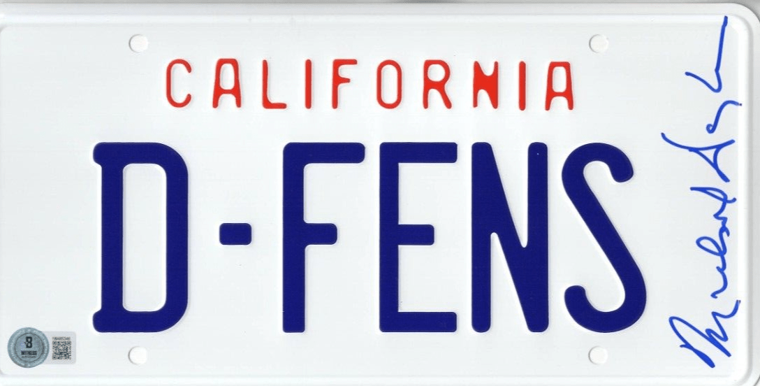 Michael Douglas Autographed D-FENS License Plate | PTS