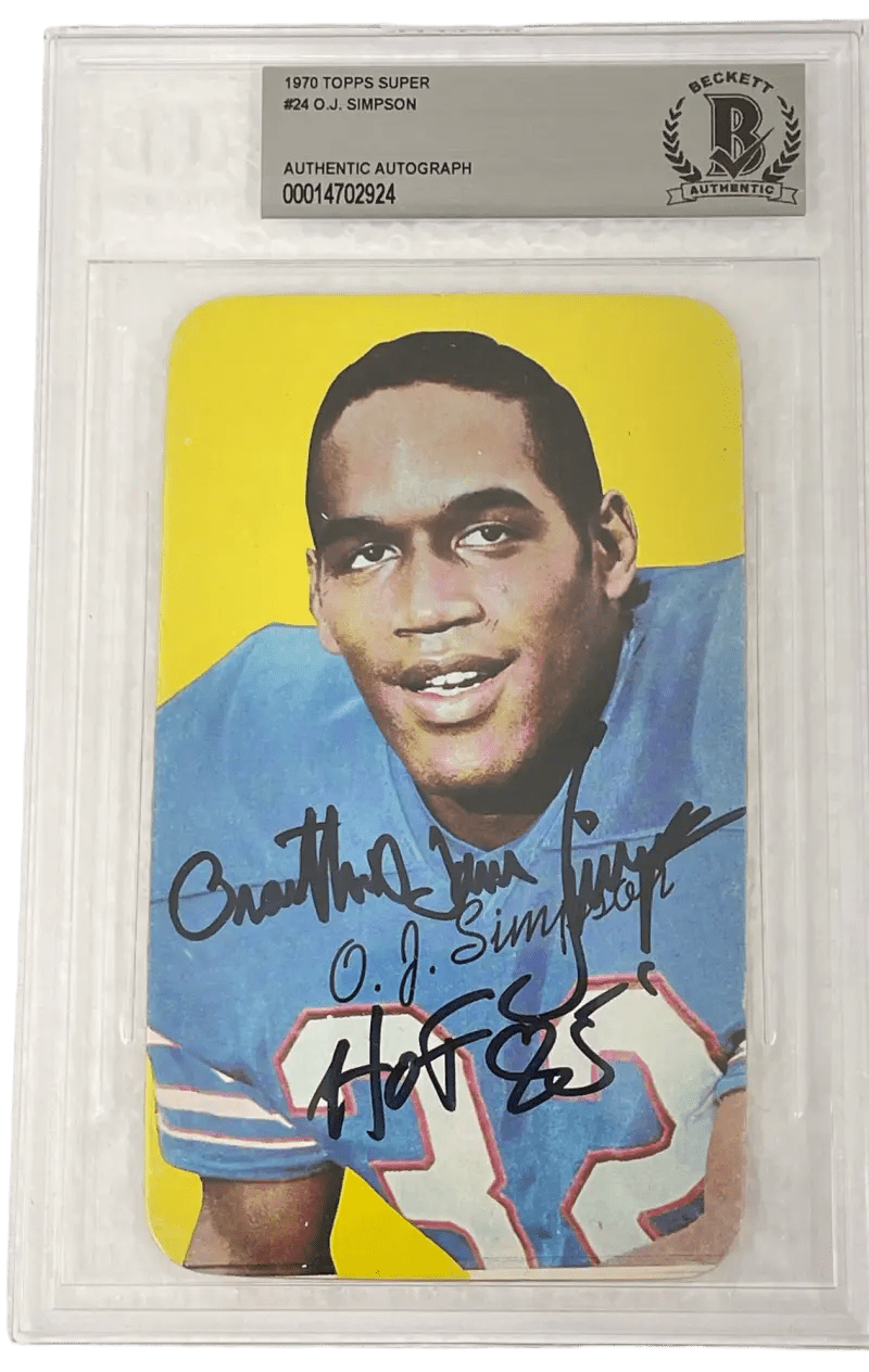 OJ Simpson Signed Trading Card - Beckett COA | PTS