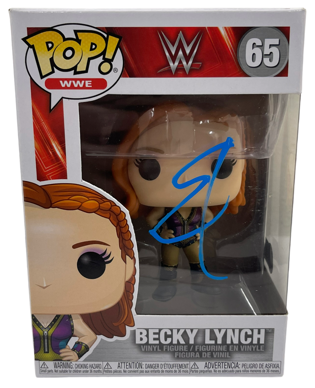 Becky Lynch Authentic Autographed Becky Lynch WWE 65 Funko Pop Figure