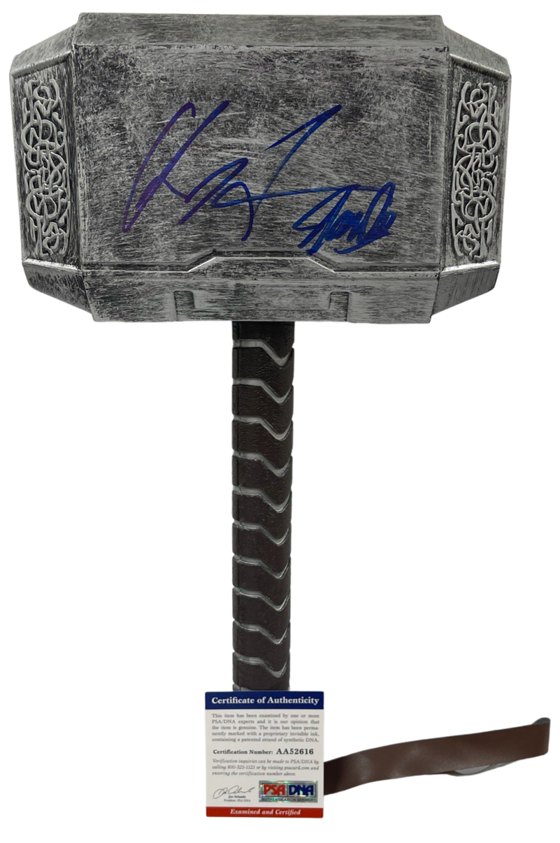 Chris Hemsworth & Stan Lee Authentic Autographed Thor Mjolnir Hammer