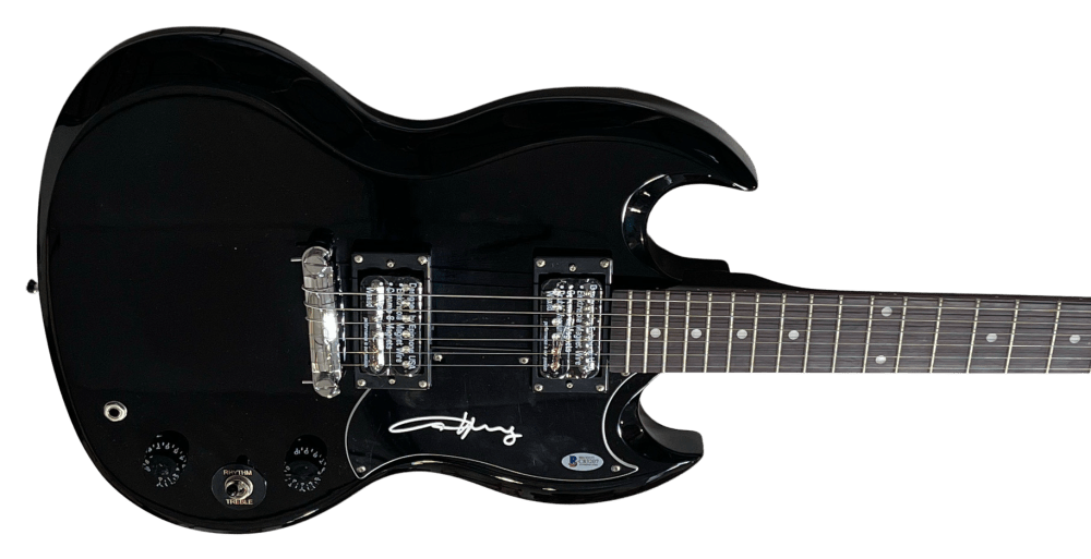 Angus Young of AC/DC Signed Guitar - Beckett