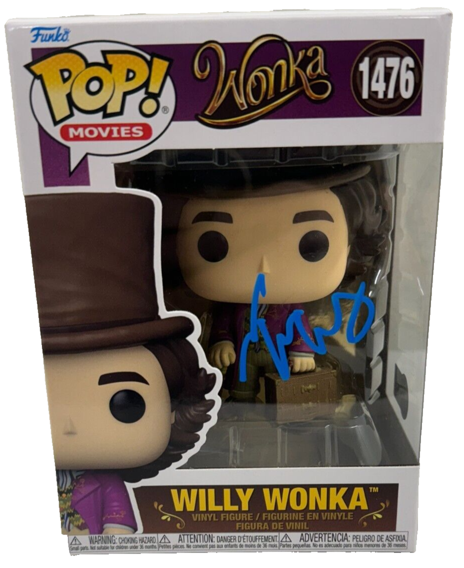 Timothee Chalamet Authentic Autographed Willy Wonka 1476 Funko Pop Fig