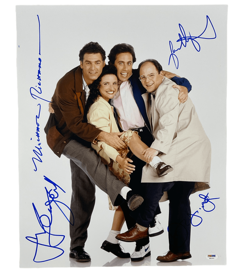 Jerry Seinfeld, Jason Alexander, Julia Louis-Dreyfus, Michael Richards  Authentic Autographed 16x20 Photo