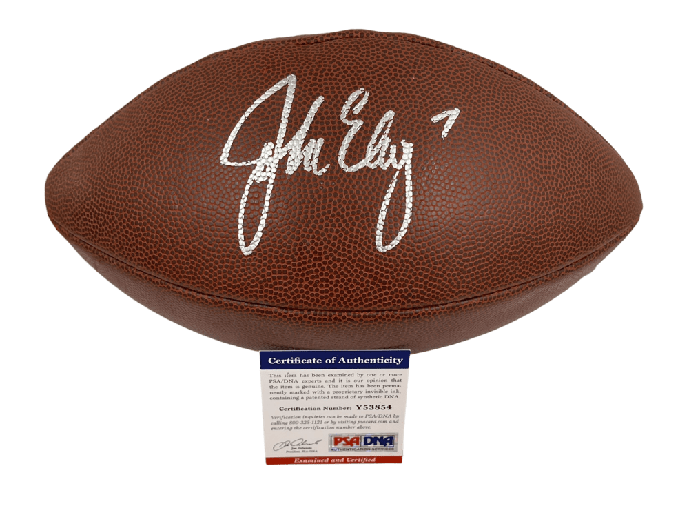 John Elway Signed Football | PTS COA - Denver Broncos