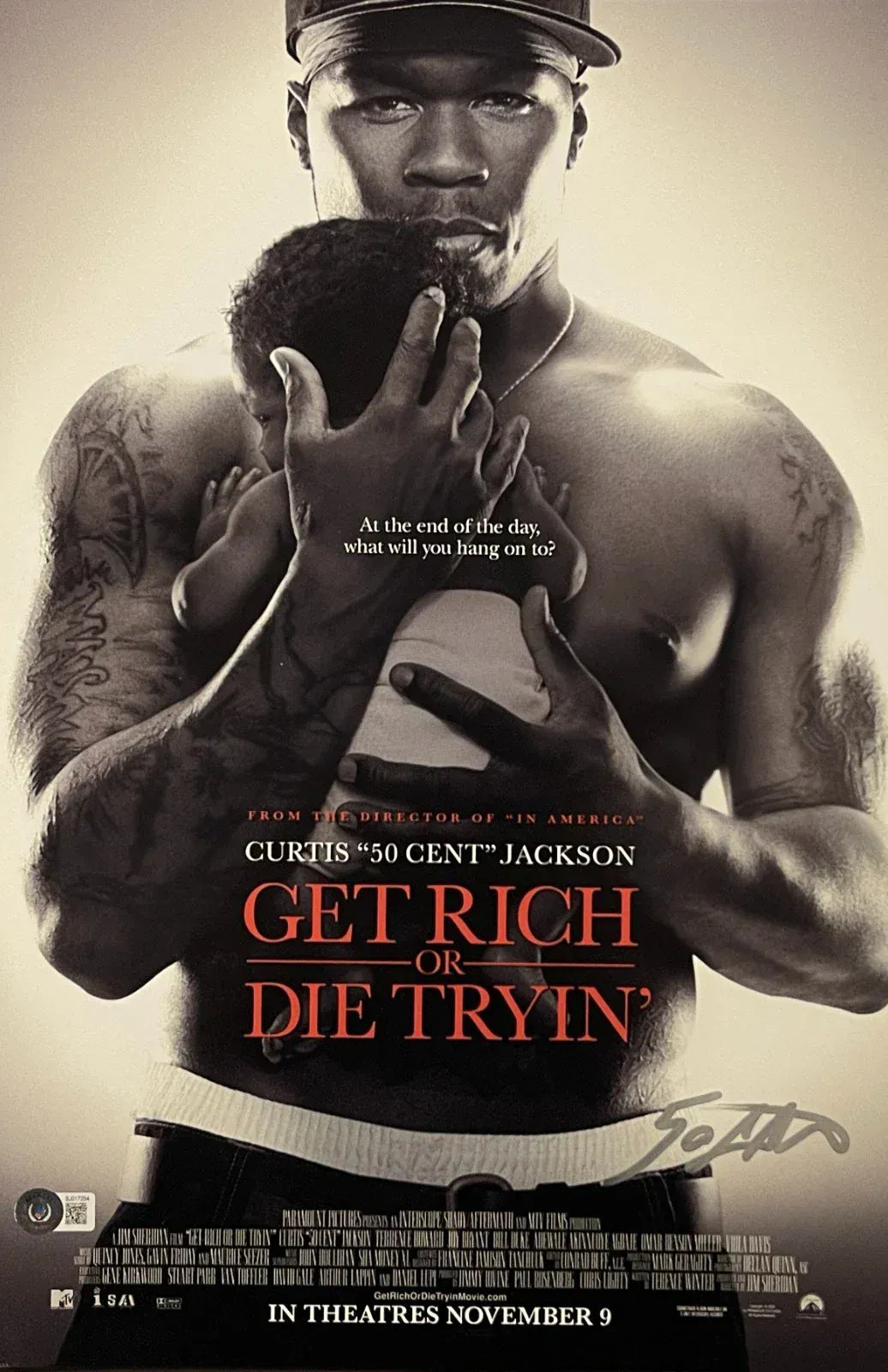 50 Cent, Signed 12x18 Poster from Get Rich or Die Tryin Beckett Witness COA - Item #1