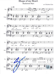 AJ McLean of Backstreet Boys signed Shape of My Heart sheet music — Beckett authenticated