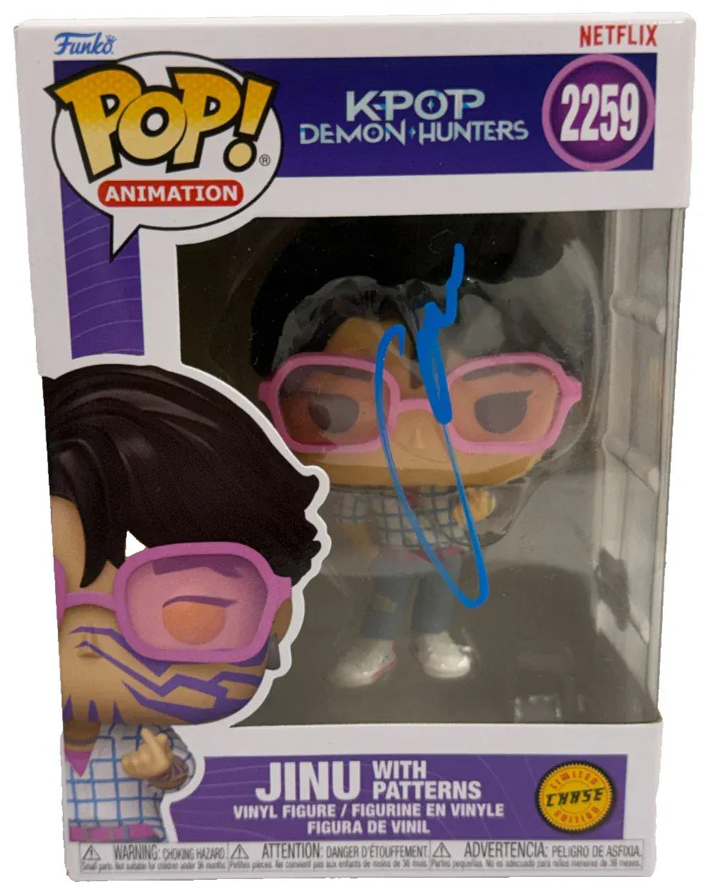 Ahn Hyo-Seop Authentic Autographed Jinu with Patterns K-Pop Demon Hunters 2259 Funko Pop Figure