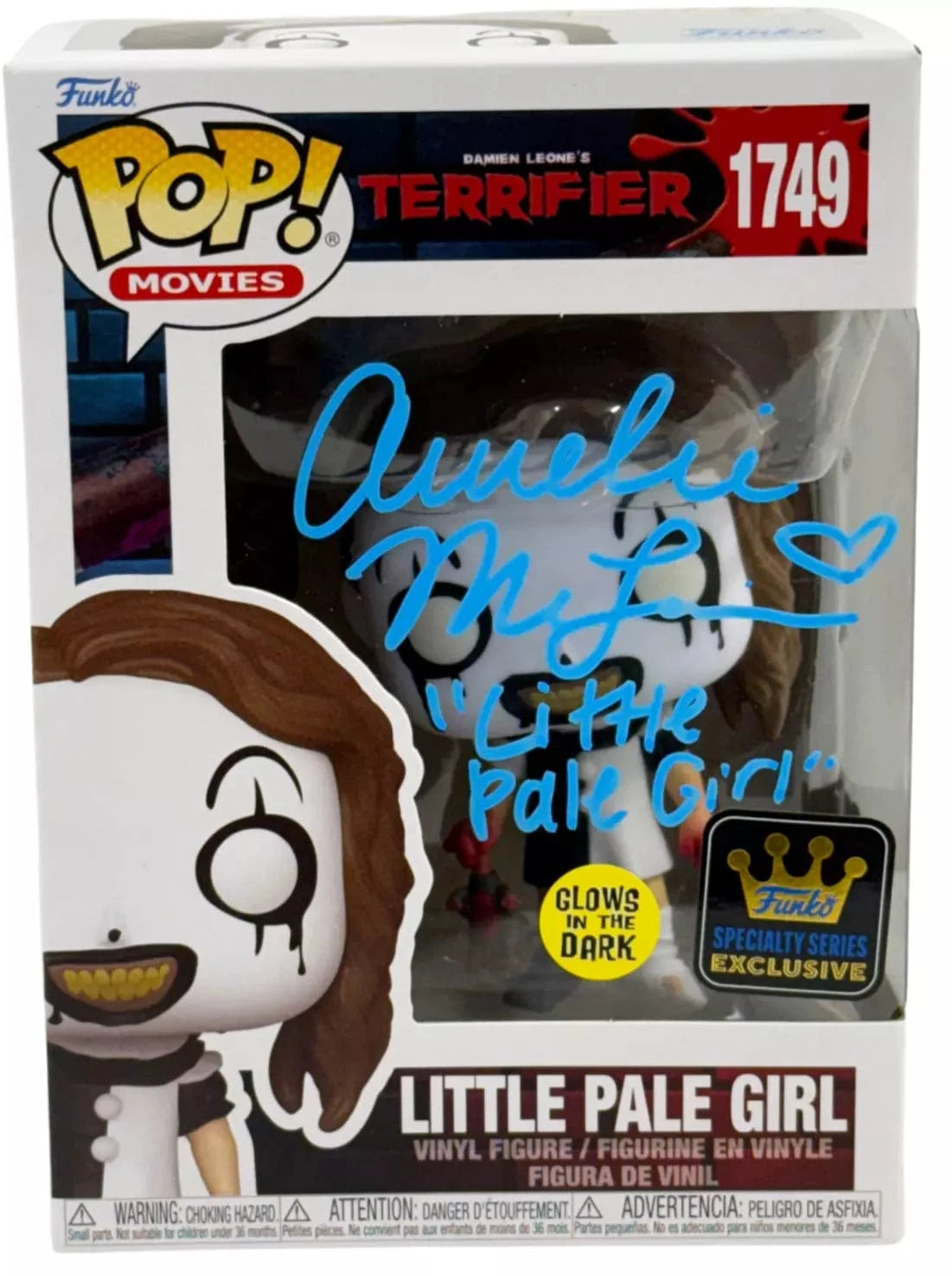 Amelie McLain Authentic Autographed Little Pale Girl Terrifier 1749 Funko Pop Figure #4