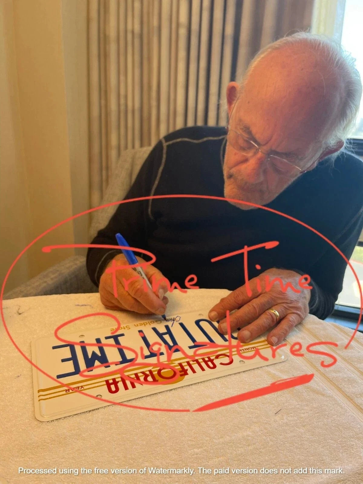 Christopher Lloyd Signed License Plate from Back to the Future Beckett COA - Item #1 - Alternate Angle