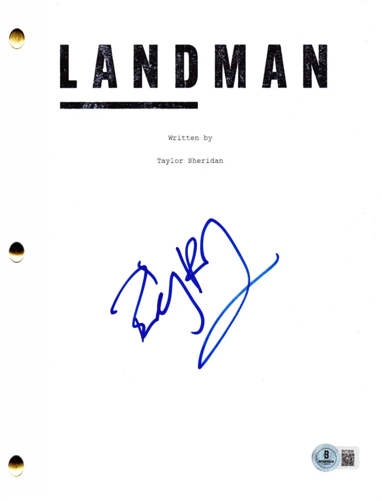 Billy Bob Thornton signed Landman pilot script — Beckett authenticated