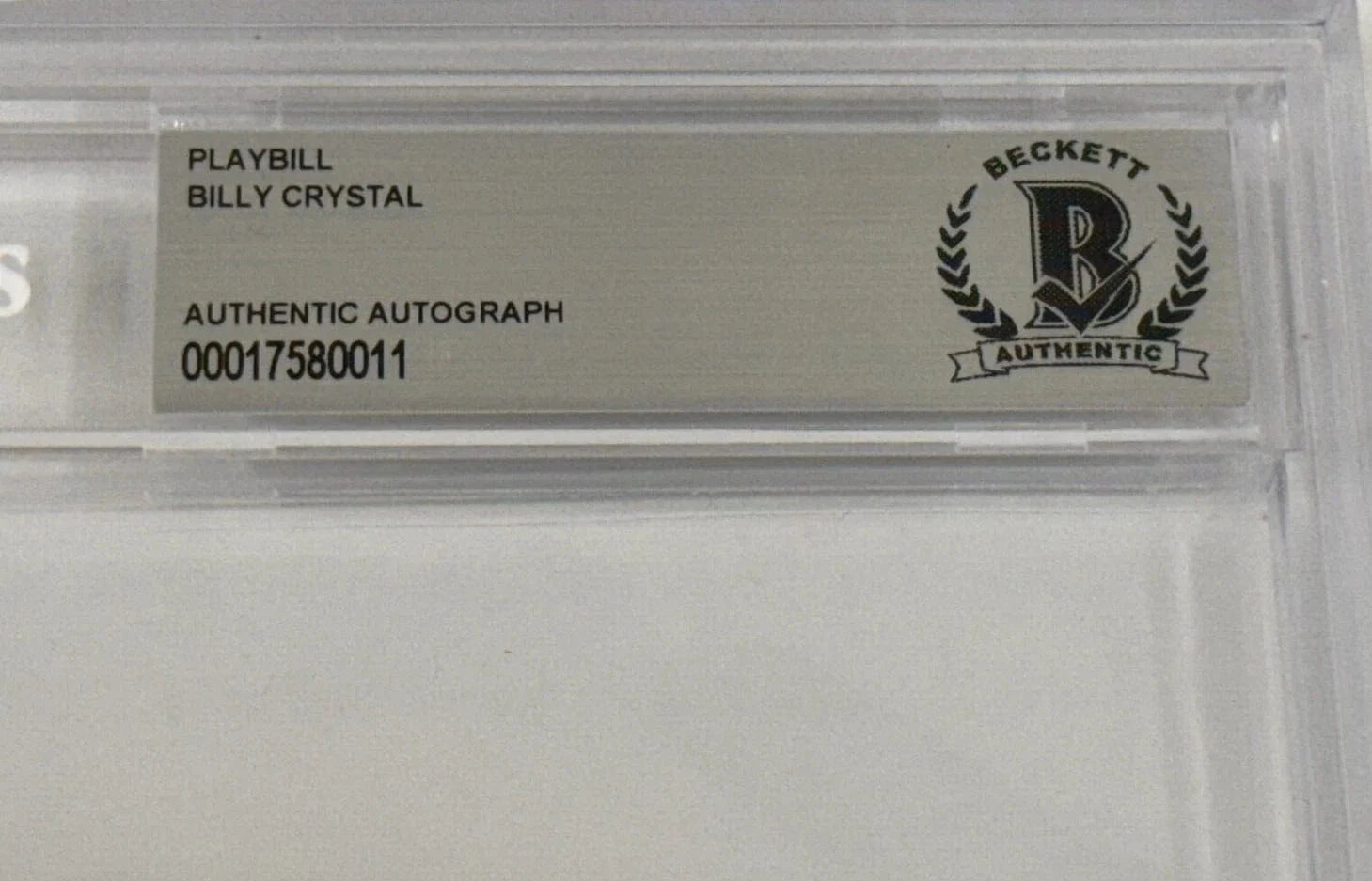 Billy Crystal Signed Playbill Beckett COA - Detail View