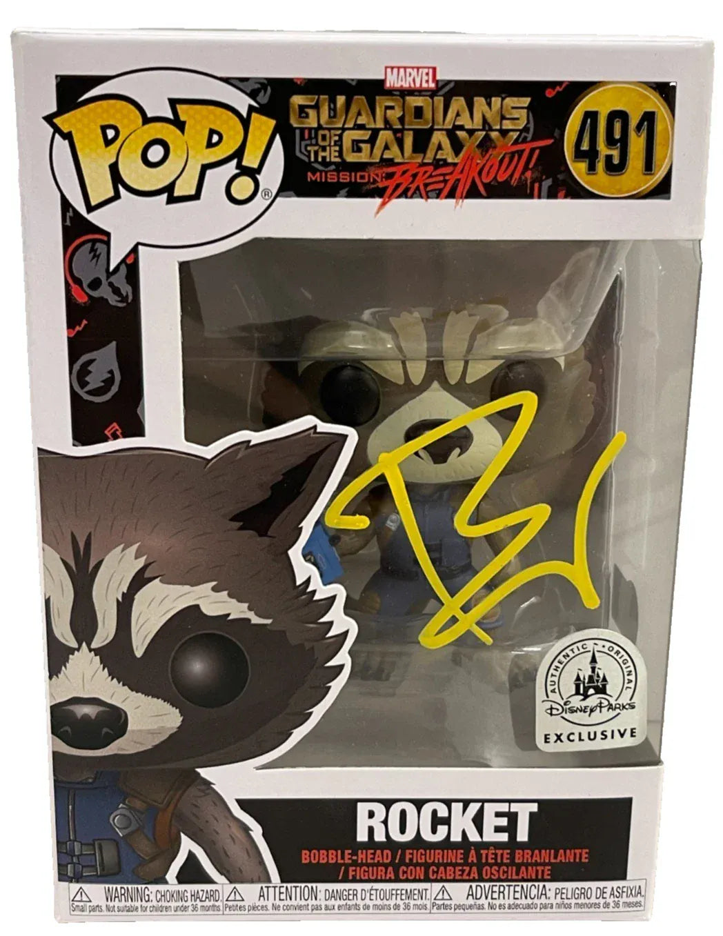 Bradley Cooper signed Rocket Guardians of the Galaxy Funko Pop #491 — Beckett authenticated