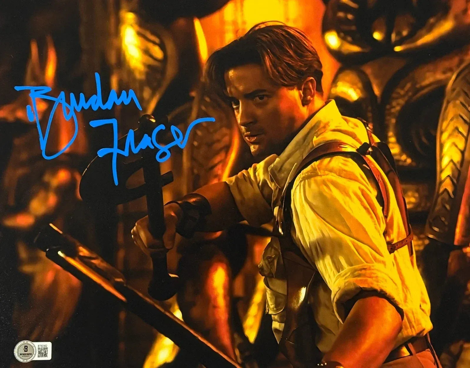 Brendan Fraser Signed 11x14 Photo from The Mummy Beckett COA - Item #3