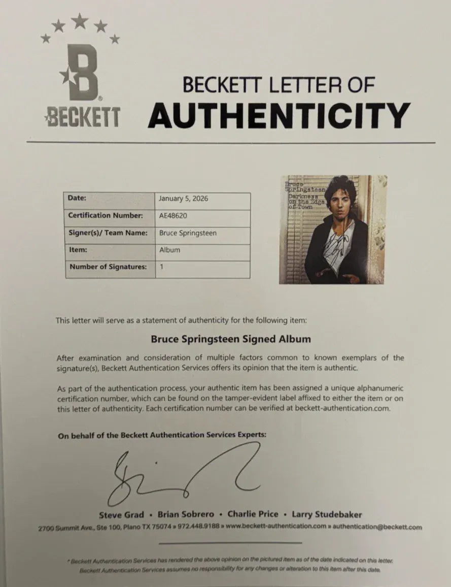 Bruce Springsteen signed Vinyl Record — alternate view