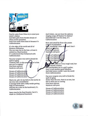 Chad Smith of Red Hot Chili Peppers signed Californication lyric sheet — Beckett authenticated
