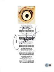 Chad Smith of Red Hot Chili Peppers signed Scar Tissue lyric sheet — Beckett authenticated