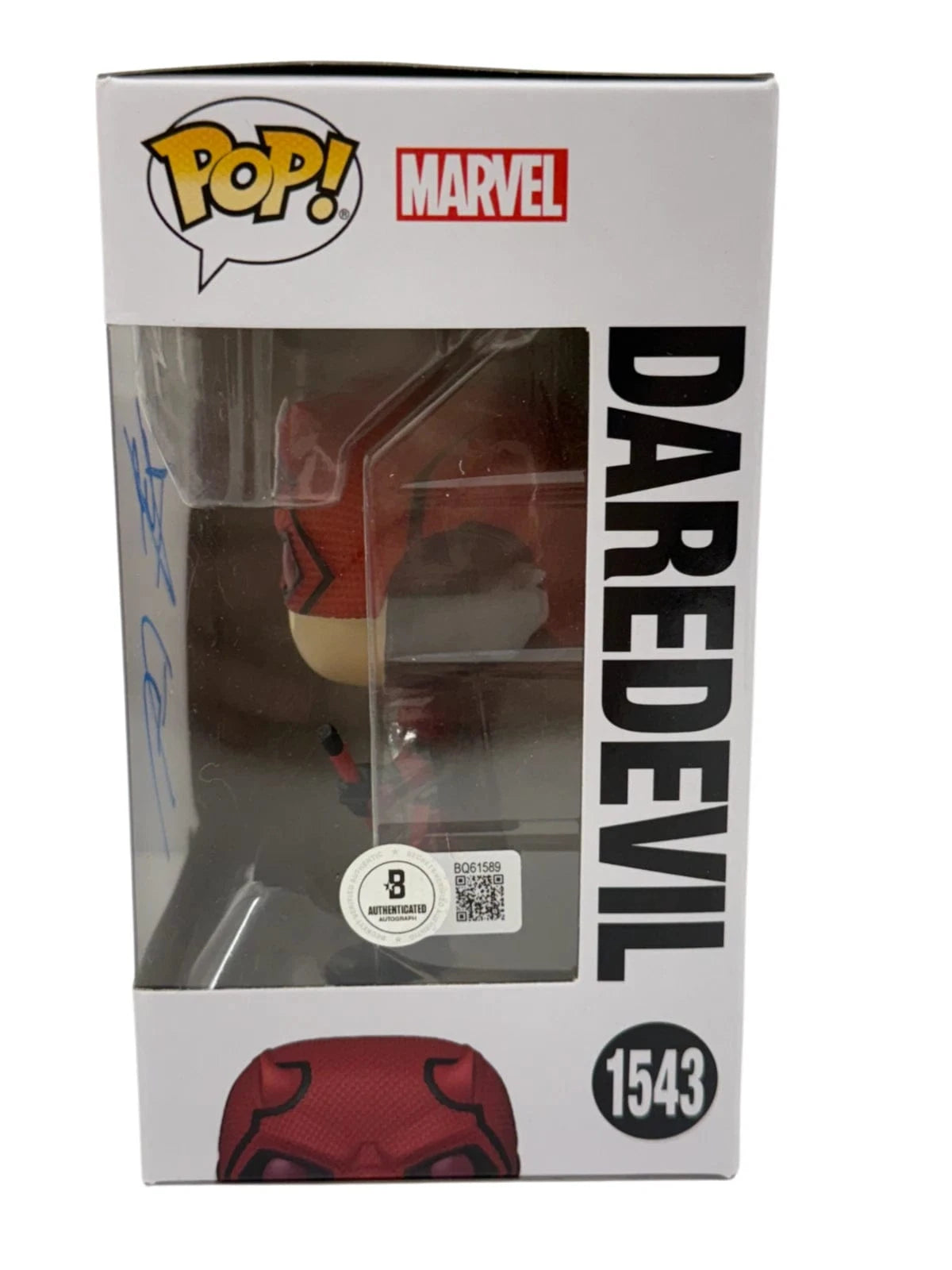 Charlie Cox Signed Funko from Daredevil Beckett COA - Detail View