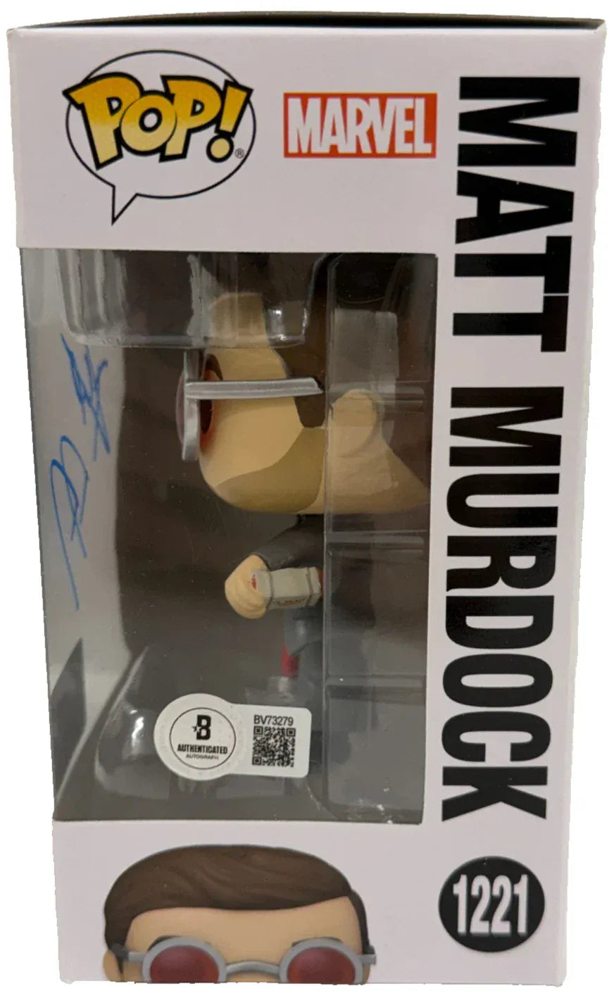 Beckett certificate of authenticity — Charlie Cox signed Matt Murdock Spider-Man 1221 Funko Pop Figure