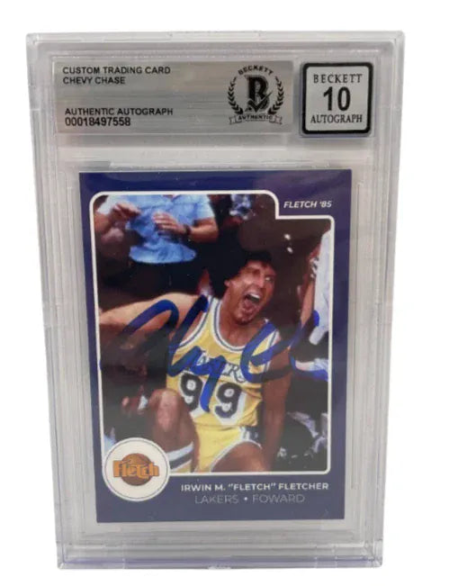Chevy Chase signed Fletch trading card — Beckett Slabbed Grade 10