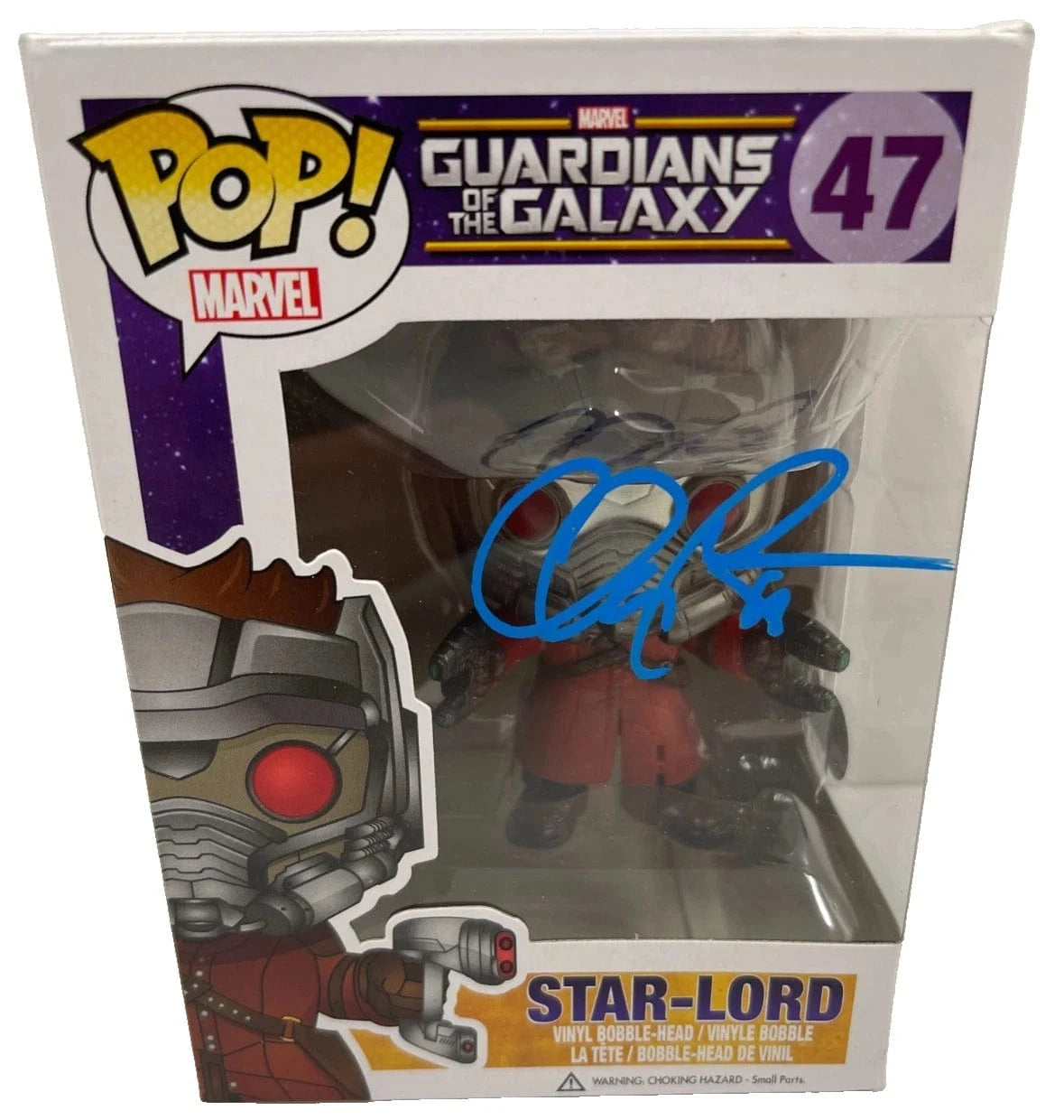 Chris Pratt Authentic Autographed Star-Lord Guardians of the Galaxy 47 Funko Pop Figure