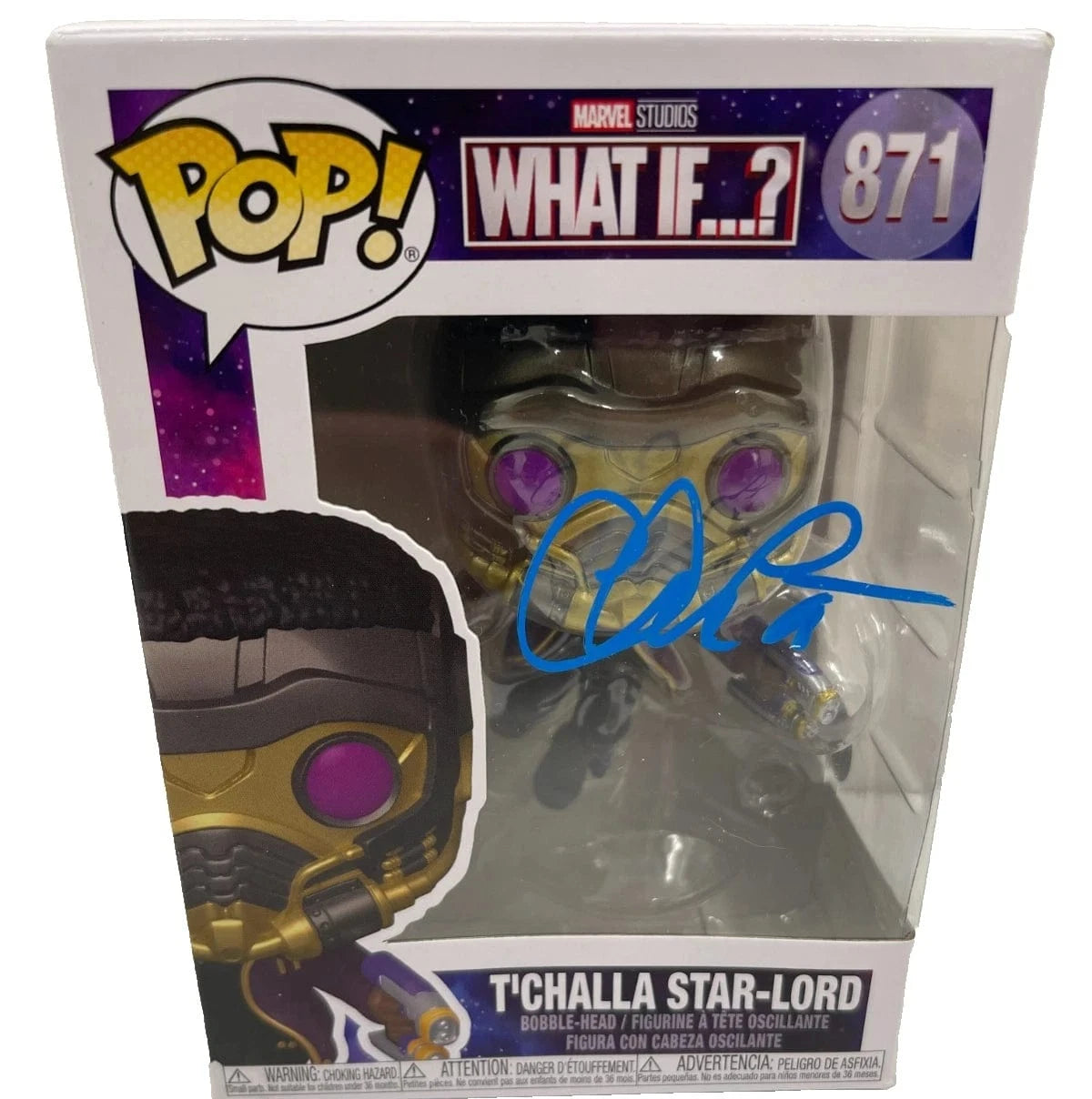 Chris Pratt Authentic Autographed T'Challa Star-Lord What If...? 871 Funko Pop Figure