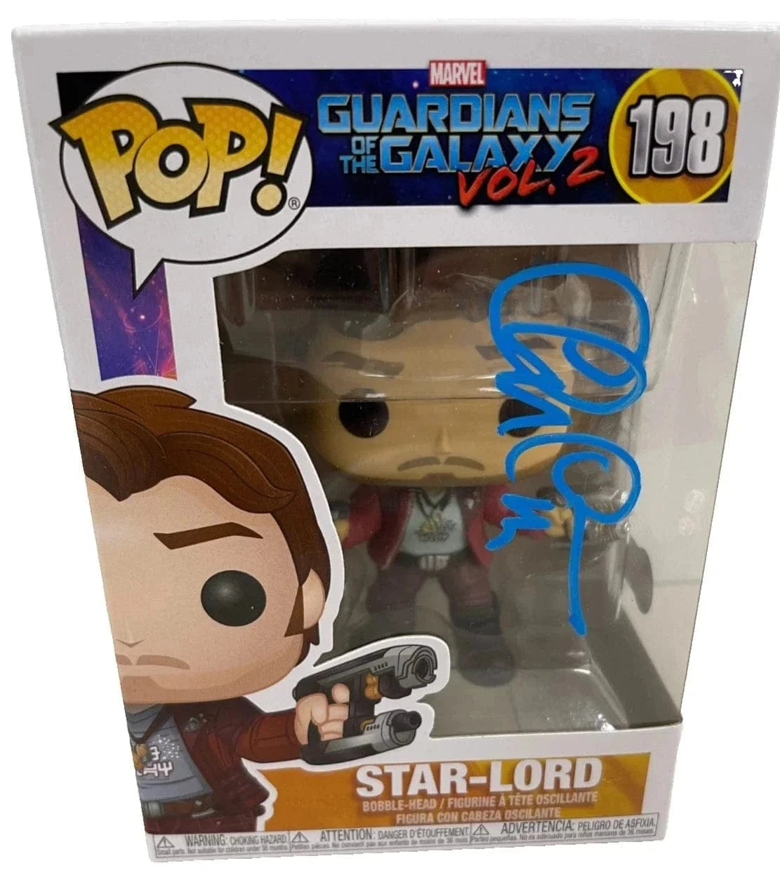 Chris Pratt Authentic Autographed Star-Lord Guardians of the Galaxy 198 Funko Pop Figure
