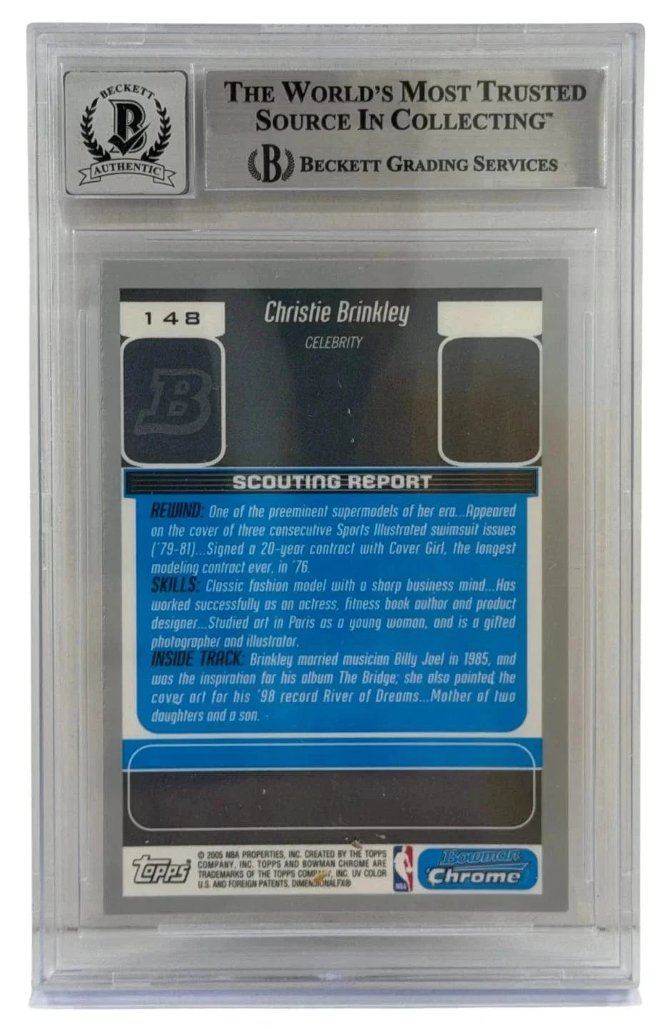 Christie Brinkley Signed Trading Card Beckett COA - Item #1 - Detail View