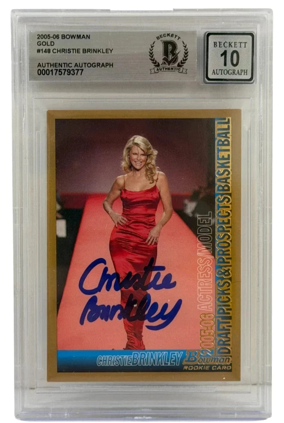 Christie Brinkley Authentic Autographed 2005 Bazooka Gold Trading Card #148