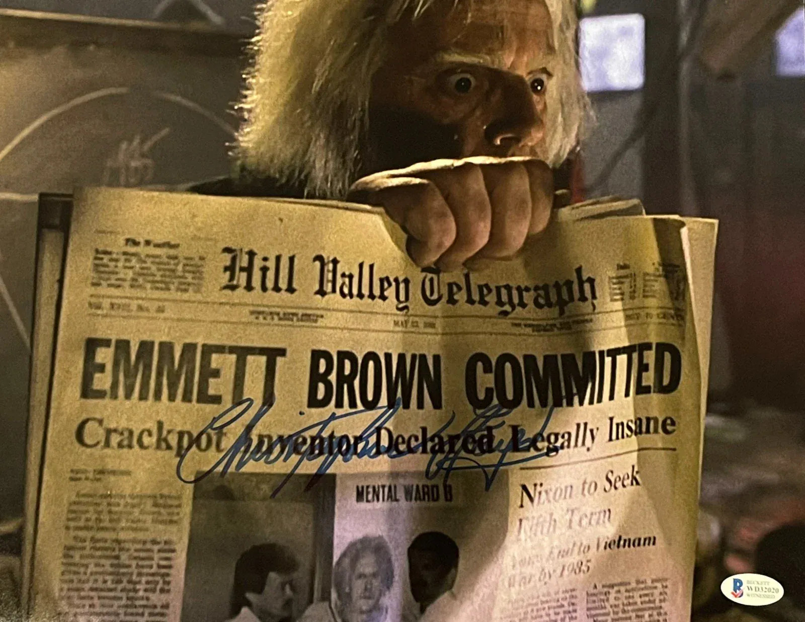 Christopher Lloyd signed Back to the Future 11x14 photo — Beckett Witness COA