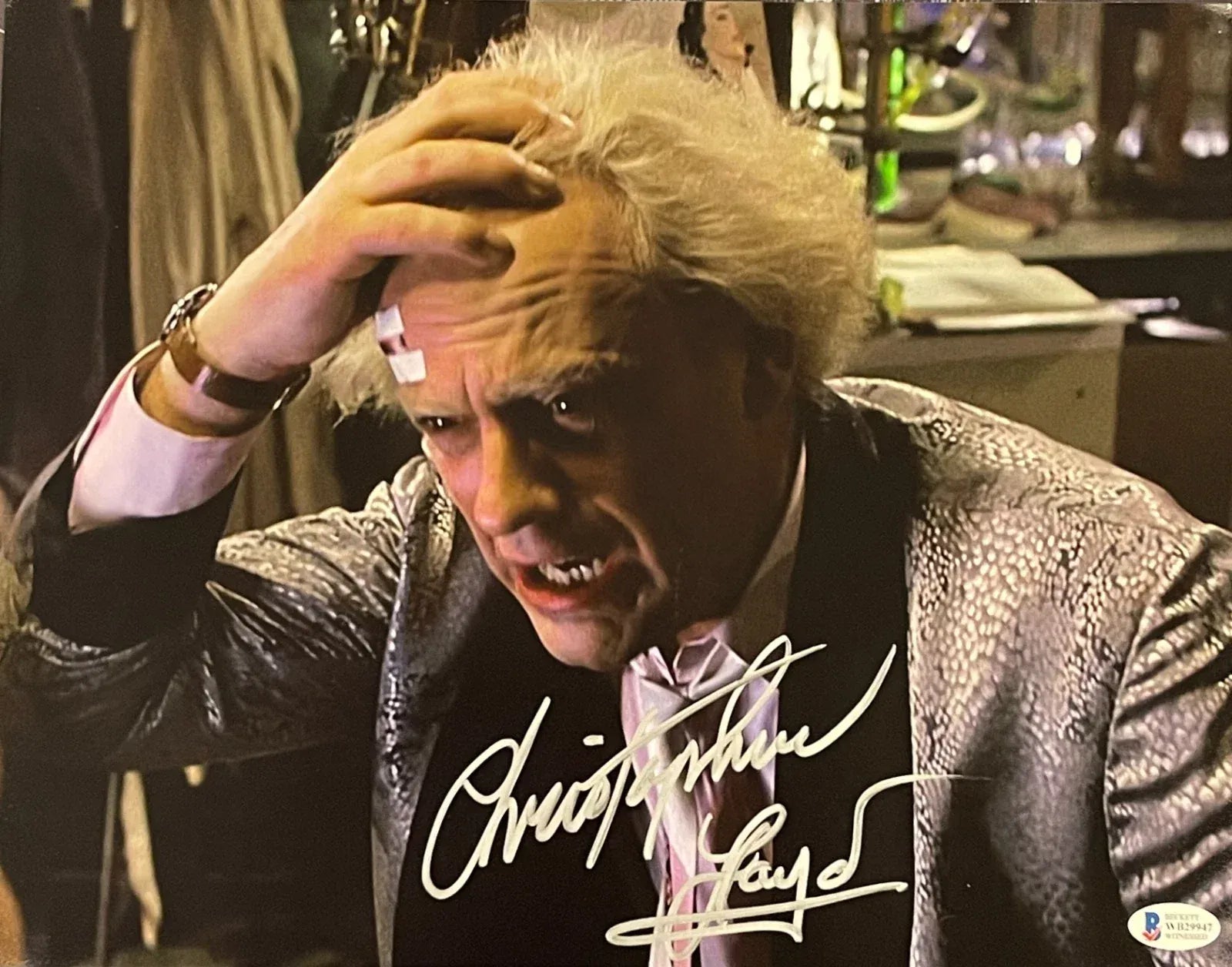 Christopher Lloyd signed Back to the Future 11x14 photo — Beckett Witness COA