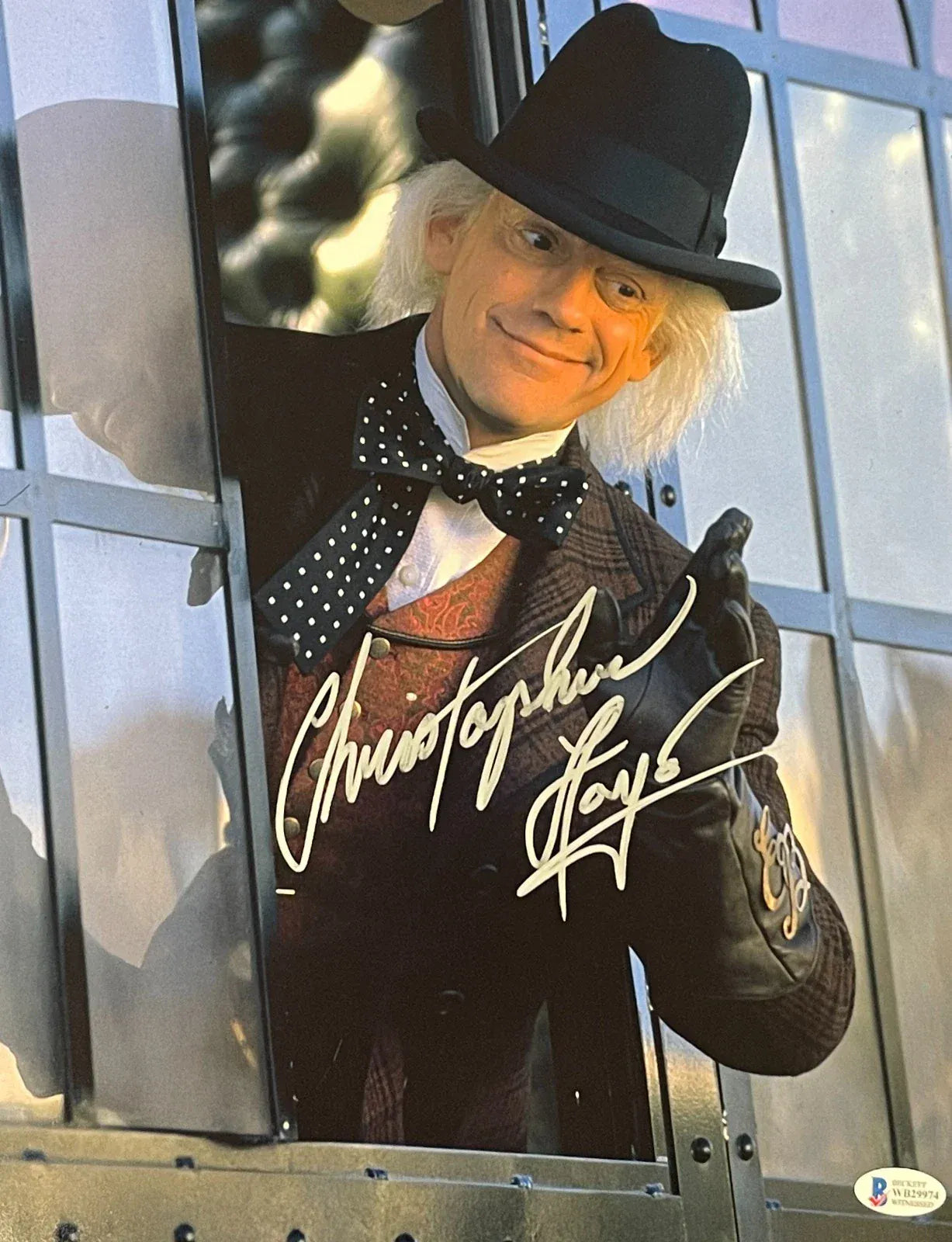 Christopher Lloyd signed Back to the Future 11x14 photo — Beckett Witness COA
