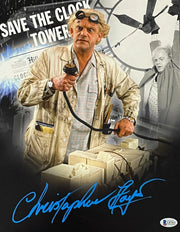 Christopher Lloyd signed Back to the Future 11x14 photo — Beckett Witness COA