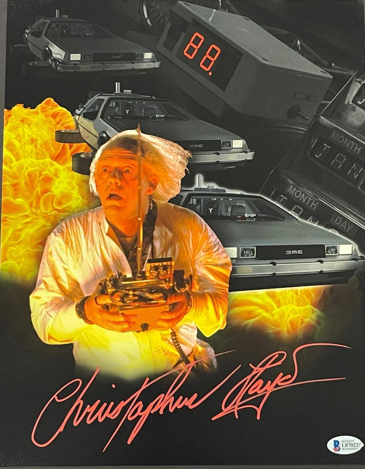 Christopher Lloyd signed Back to the Future 11x14 photo — Beckett Witness COA
