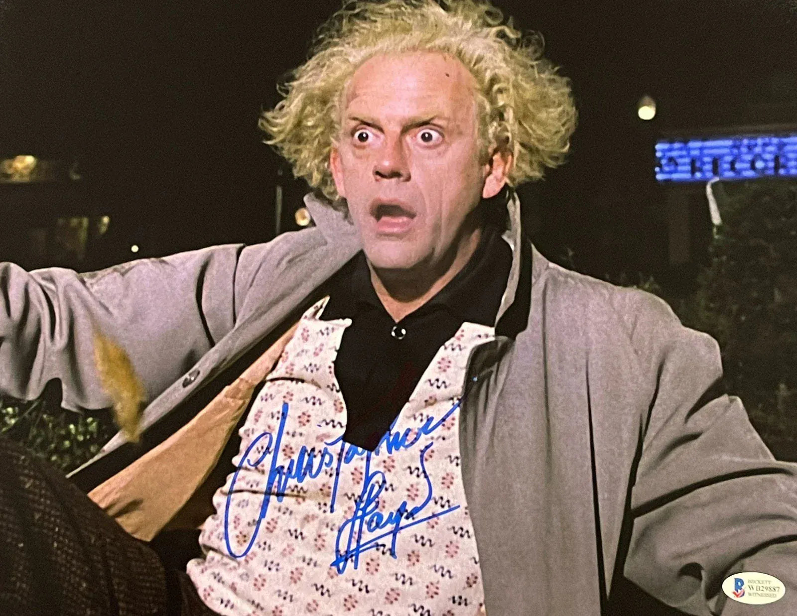 Christopher Lloyd signed Back to the Future 11x14 photo — Beckett Witness COA