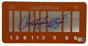 Christopher Lloyd signed Back to the Future replica license plate — Beckett authenticated
