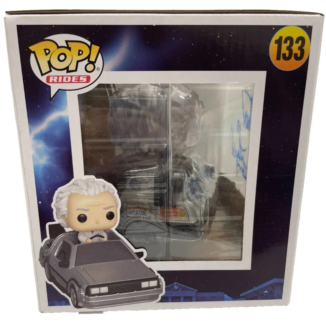 Christopher Lloyd signed Doc With Time Machine Back to the Future 133 Funko Pop Figure — alternate view