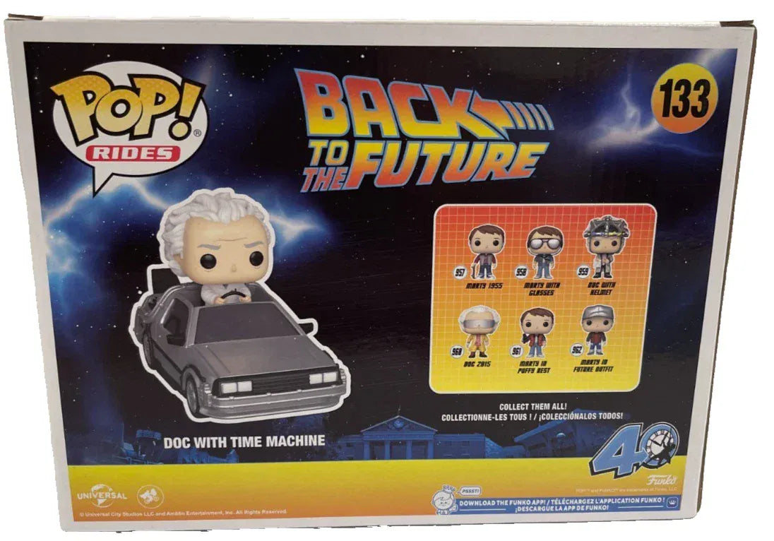 Christopher Lloyd signed Doc With Time Machine Back to the Future 133 Funko Pop Figure — alternate view
