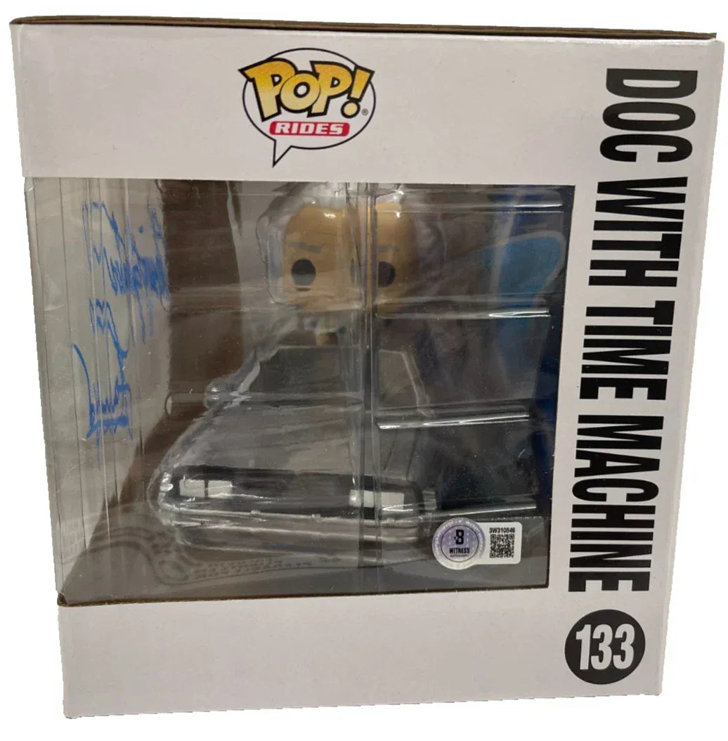 Christopher Lloyd signed Doc With Time Machine Back to the Future 133 Funko Pop Figure — alternate view