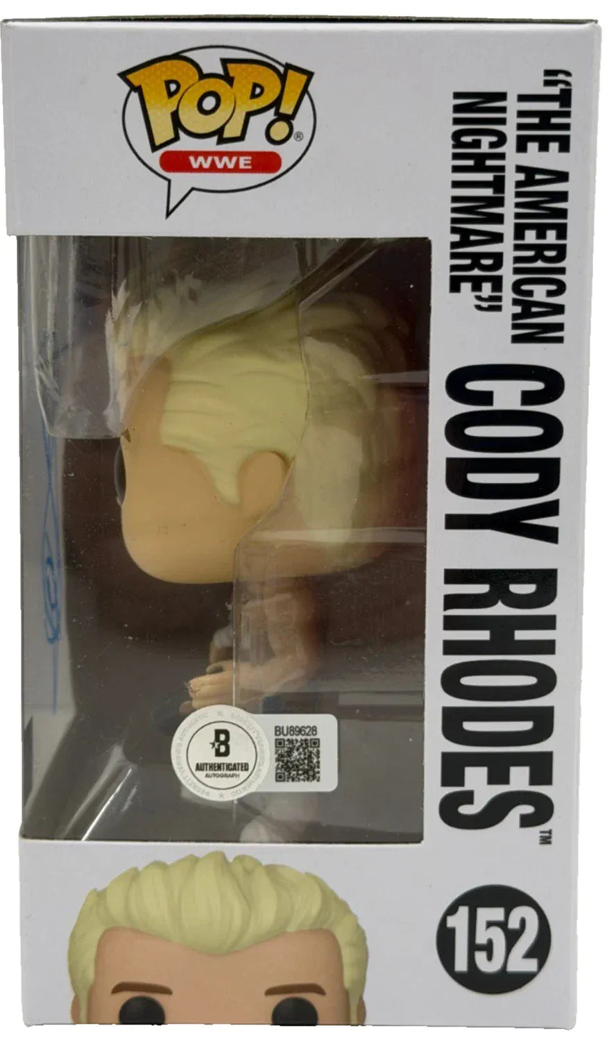 Beckett certificate of authenticity — Cody Rhodes signed WWE 152 Funko Pop Figure