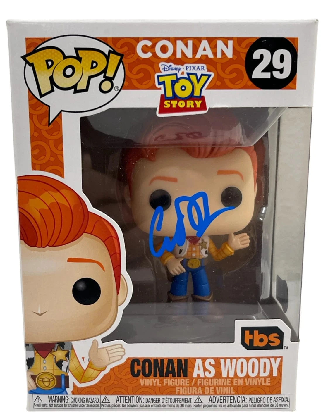 Conan O'Brien Authentic Autographed Conan as Woody Toy Story 29 Funko Pop Figure