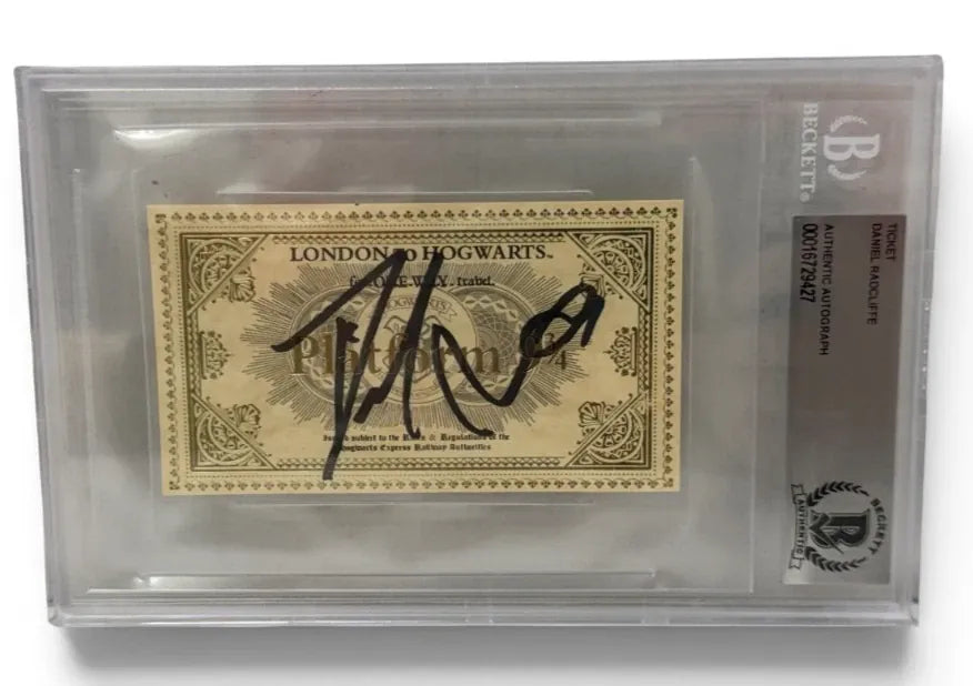Daniel Radcliffe Authentic Autographed Encapsulated Hogwarts Ticket - Harry Potter