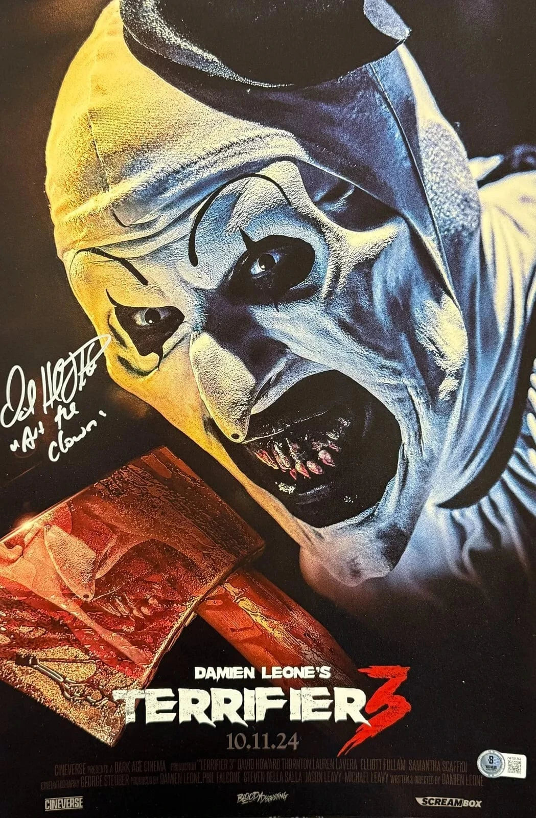 David Howard Thornton Signed 12x18 Photo from Terrifier Beckett COA - Item #5
