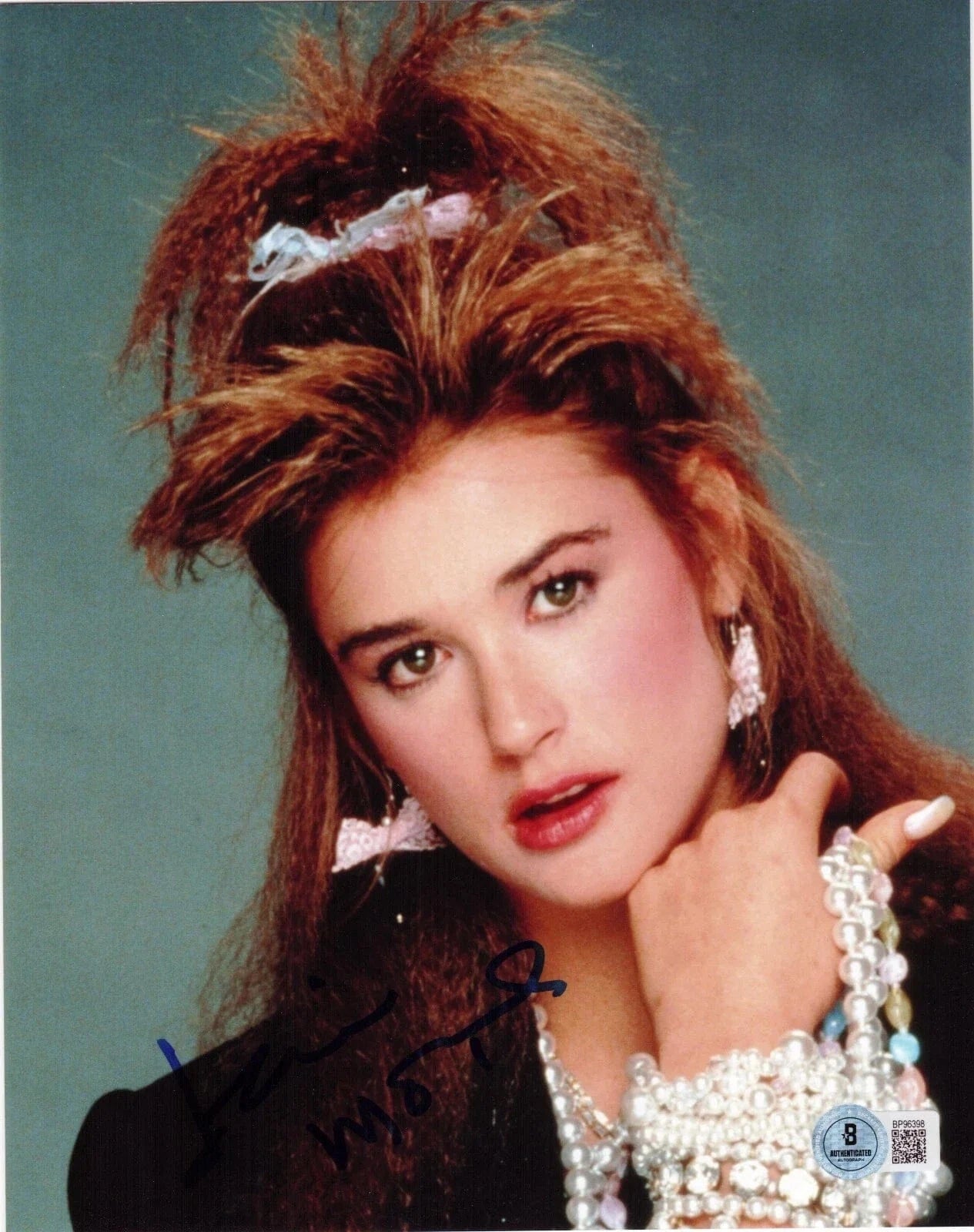 Demi Moore Signed 8x10 Photo from St. Elmo's Fire Beckett COA