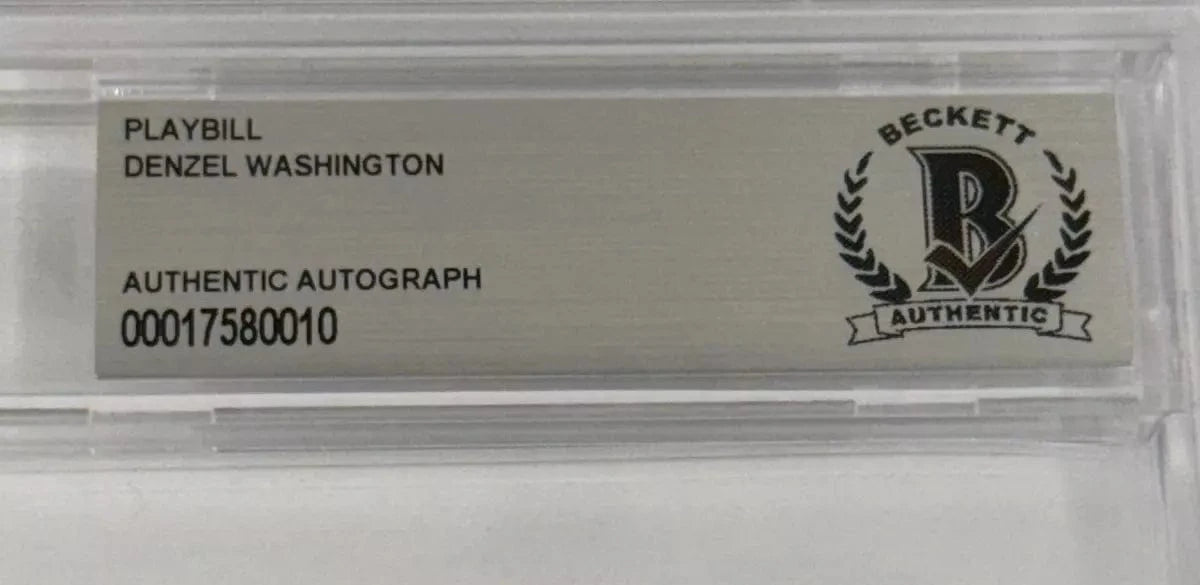 Denzel Washington Signed Playbill Beckett COA - Detail View