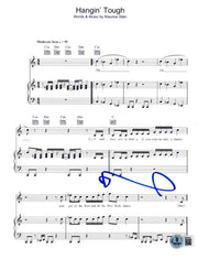 Donnie Wahlberg of autographed hanging tough sheet music with certificate of authenticity