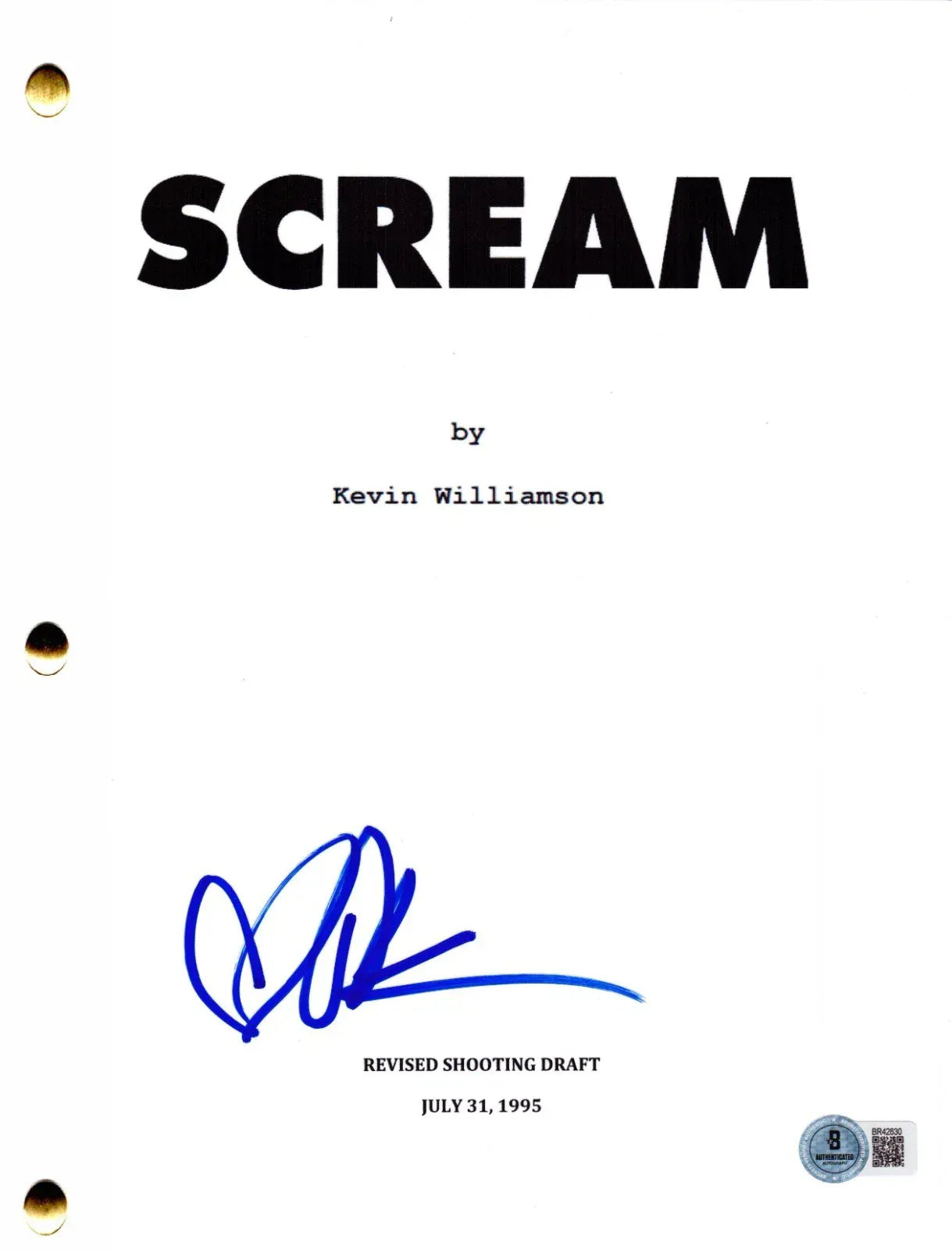 Drew Barrymore Authentic Autographed Scream Script