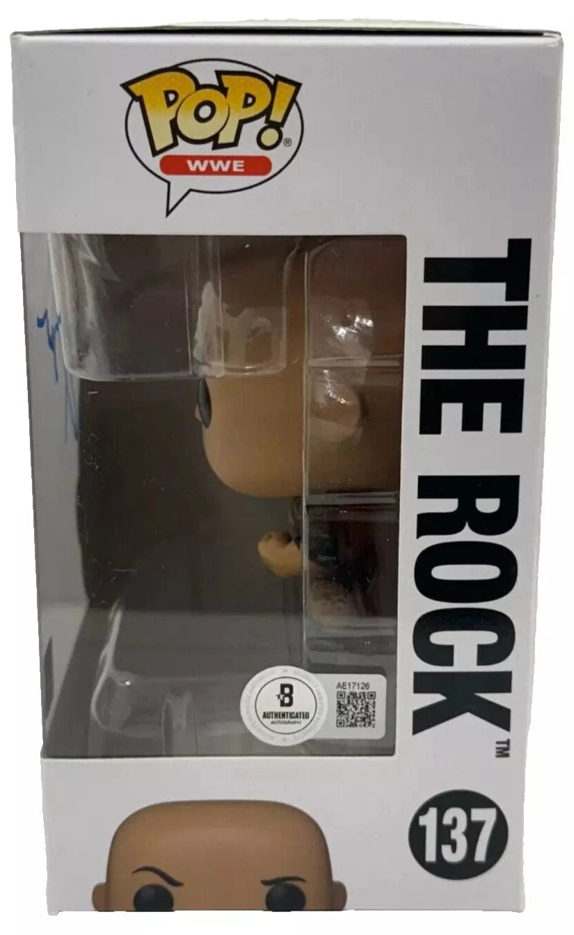 Dwayne Johnson Signed Funko from WWE Beckett COA - Alternate Angle