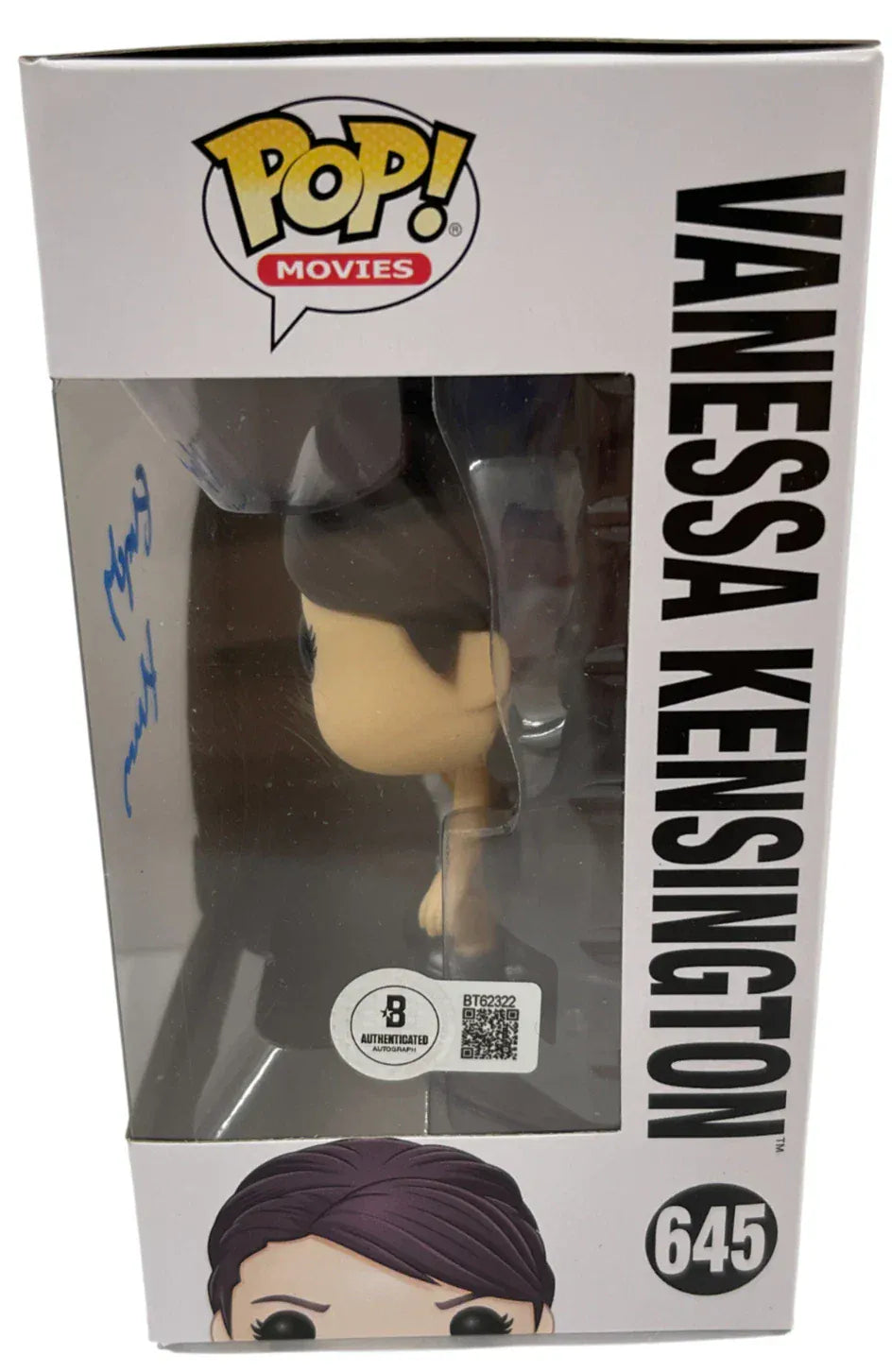 Elizabeth Hurley Vanessa Austin Powers autographed Funko Pop #645 - signature closeup with COA