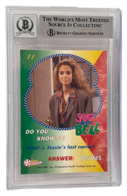 Elizabeth Berkley signed Saved by the Bell 1992 Pacific Card 11 — card back view